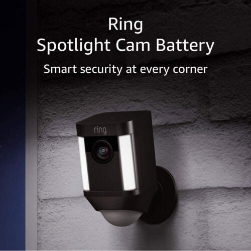 Ring Spotlight Cam Battery HD Security Camera with Built Two-Way Talk and a Siren Alarm, Works with Alexa - Black